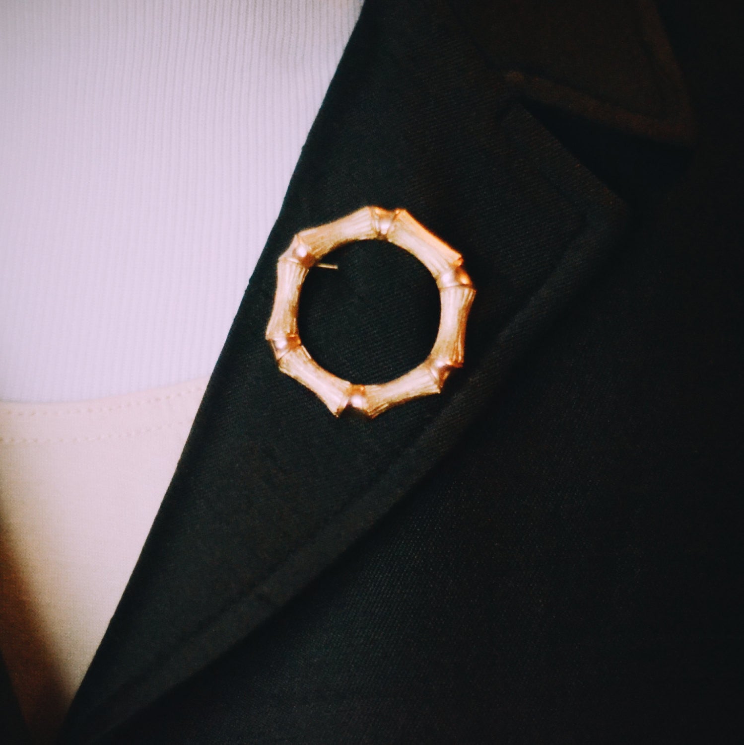 Gold Tone Bamboo Wreath Brooch by Avon by Avon - Vintage Meet Modern Vintage Jewelry - Chicago, Illinois - #oldhollywoodglamour #vintagemeetmodern #designervintage #jewelrybox #antiquejewelry #vintagejewelry