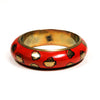 Red and Gold Cheetah Print Bangle Bracelet by Unsigned Beauty - Vintage Meet Modern Vintage Jewelry - Chicago, Illinois - #oldhollywoodglamour #vintagemeetmodern #designervintage #jewelrybox #antiquejewelry #vintagejewelry