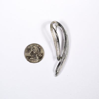 Sarah Coventry Silver Brooch, Open Wave Design, 1970s Designer Jewelry by Sarah Coventry - Vintage Meet Modern Vintage Jewelry - Chicago, Illinois - #oldhollywoodglamour #vintagemeetmodern #designervintage #jewelrybox #antiquejewelry #vintagejewelry