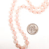 Rose Quartz Beaded Necklace, Polished, Hand Knotted, Strung on Silk, Infinity Strand by Unsigned Beauty - Vintage Meet Modern Vintage Jewelry - Chicago, Illinois - #oldhollywoodglamour #vintagemeetmodern #designervintage #jewelrybox #antiquejewelry #vintagejewelry