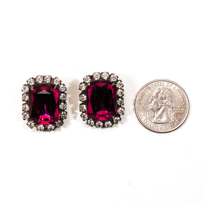 Purple and Rhinestone Earrings by Unsigned Beauty - Vintage Meet Modern Vintage Jewelry - Chicago, Illinois - #oldhollywoodglamour #vintagemeetmodern #designervintage #jewelrybox #antiquejewelry #vintagejewelry