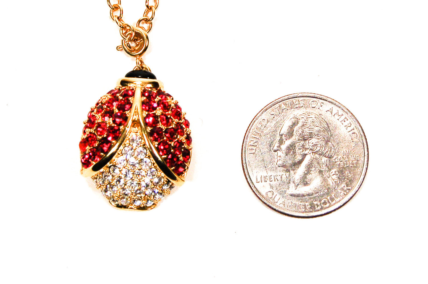 Rhinestone Lady Bug Pendant by Arlene Dahl by Arlene Dahl - Vintage Meet Modern Vintage Jewelry - Chicago, Illinois - #oldhollywoodglamour #vintagemeetmodern #designervintage #jewelrybox #antiquejewelry #vintagejewelry