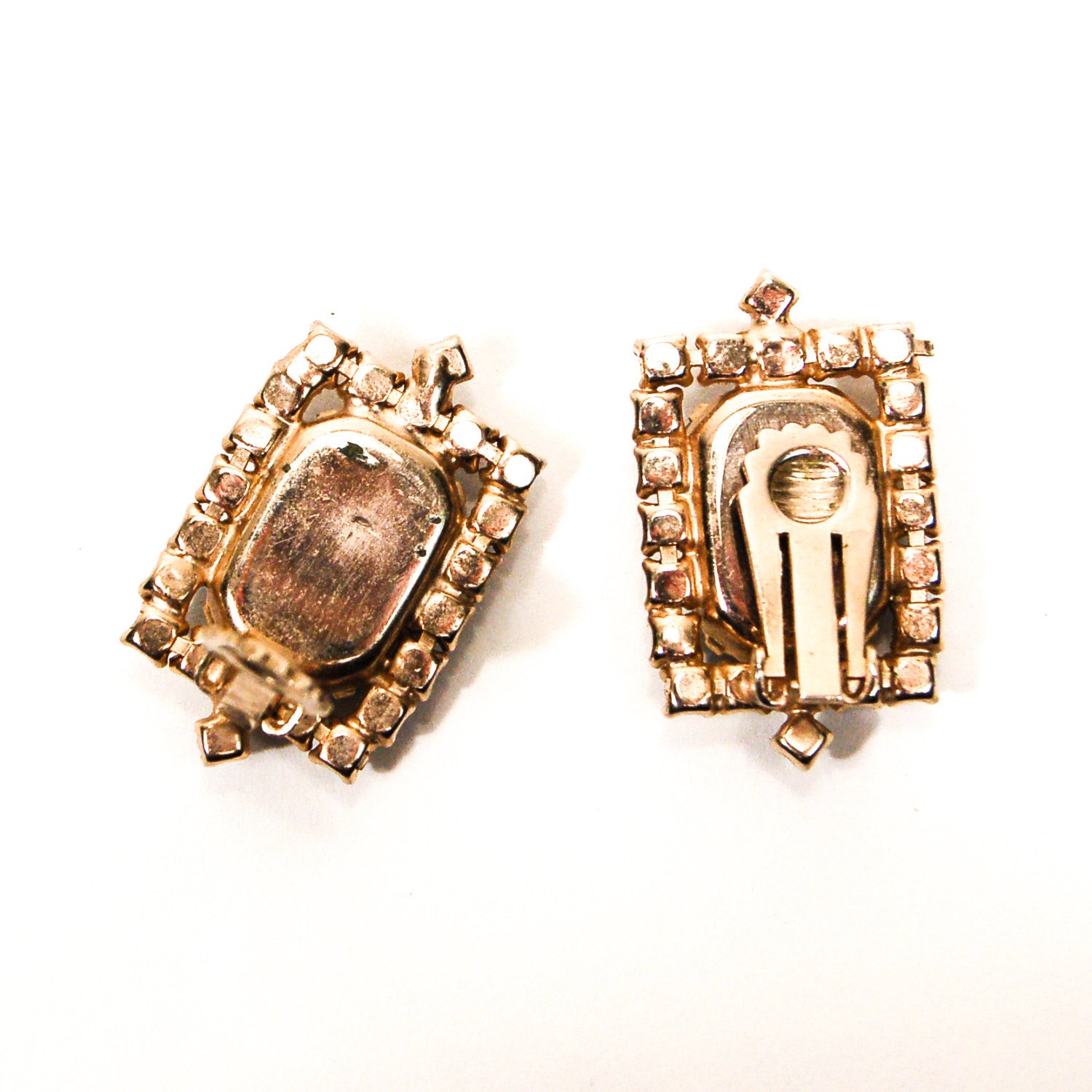 Blue Chalcedony Rhinestone Earrings by Unsigned Beauty - Vintage Meet Modern Vintage Jewelry - Chicago, Illinois - #oldhollywoodglamour #vintagemeetmodern #designervintage #jewelrybox #antiquejewelry #vintagejewelry