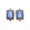 Blue Chalcedony Rhinestone Earrings by Unsigned Beauty - Vintage Meet Modern Vintage Jewelry - Chicago, Illinois - #oldhollywoodglamour #vintagemeetmodern #designervintage #jewelrybox #antiquejewelry #vintagejewelry