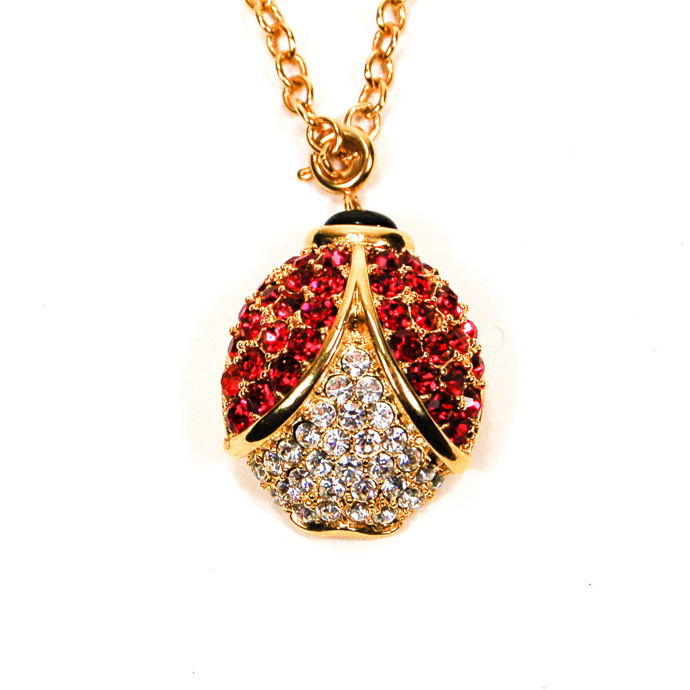 Rhinestone Lady Bug Pendant by Arlene Dahl by Arlene Dahl - Vintage Meet Modern Vintage Jewelry - Chicago, Illinois - #oldhollywoodglamour #vintagemeetmodern #designervintage #jewelrybox #antiquejewelry #vintagejewelry