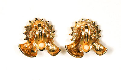Gold and Rhinestone Knot Statement Earrings by Unsigned Beauty - Vintage Meet Modern Vintage Jewelry - Chicago, Illinois - #oldhollywoodglamour #vintagemeetmodern #designervintage #jewelrybox #antiquejewelry #vintagejewelry