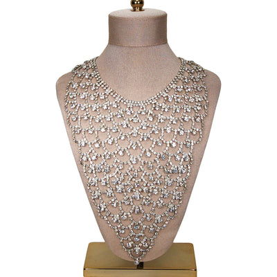 Sparkling Rhinestone Bib Statement Necklace by Unsigned Beauty - Vintage Meet Modern Vintage Jewelry - Chicago, Illinois - #oldhollywoodglamour #vintagemeetmodern #designervintage #jewelrybox #antiquejewelry #vintagejewelry