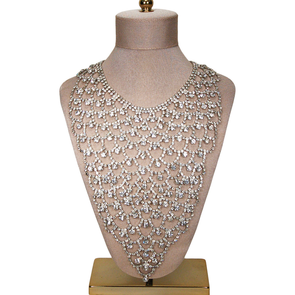 Sparkling Rhinestone Bib Statement Necklace