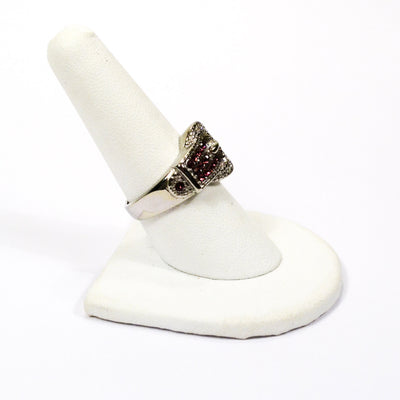 Purple Rhinestone Buckle Ring by Unsigned Beauty - Vintage Meet Modern Vintage Jewelry - Chicago, Illinois - #oldhollywoodglamour #vintagemeetmodern #designervintage #jewelrybox #antiquejewelry #vintagejewelry