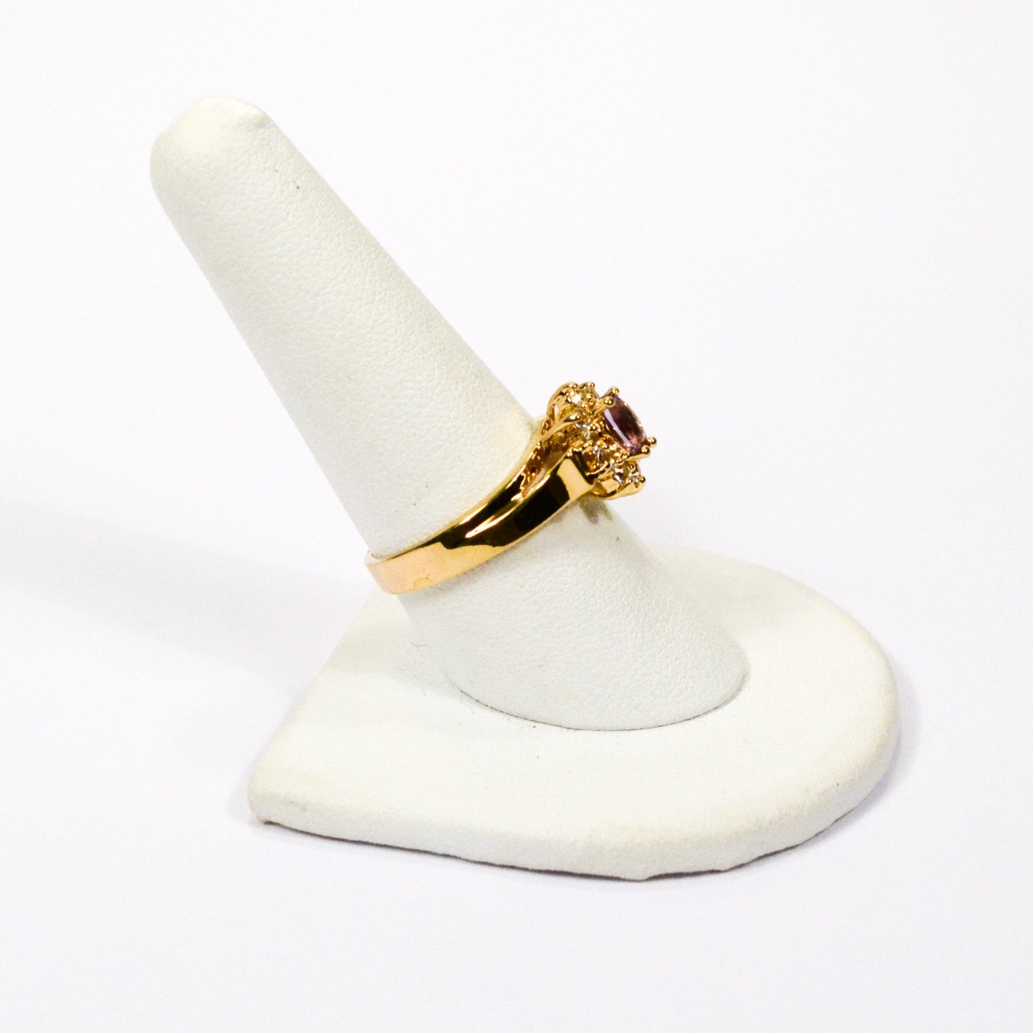 Amethyst and CZ Gold Plated Ring by Unsigned Beauty - Vintage Meet Modern Vintage Jewelry - Chicago, Illinois - #oldhollywoodglamour #vintagemeetmodern #designervintage #jewelrybox #antiquejewelry #vintagejewelry