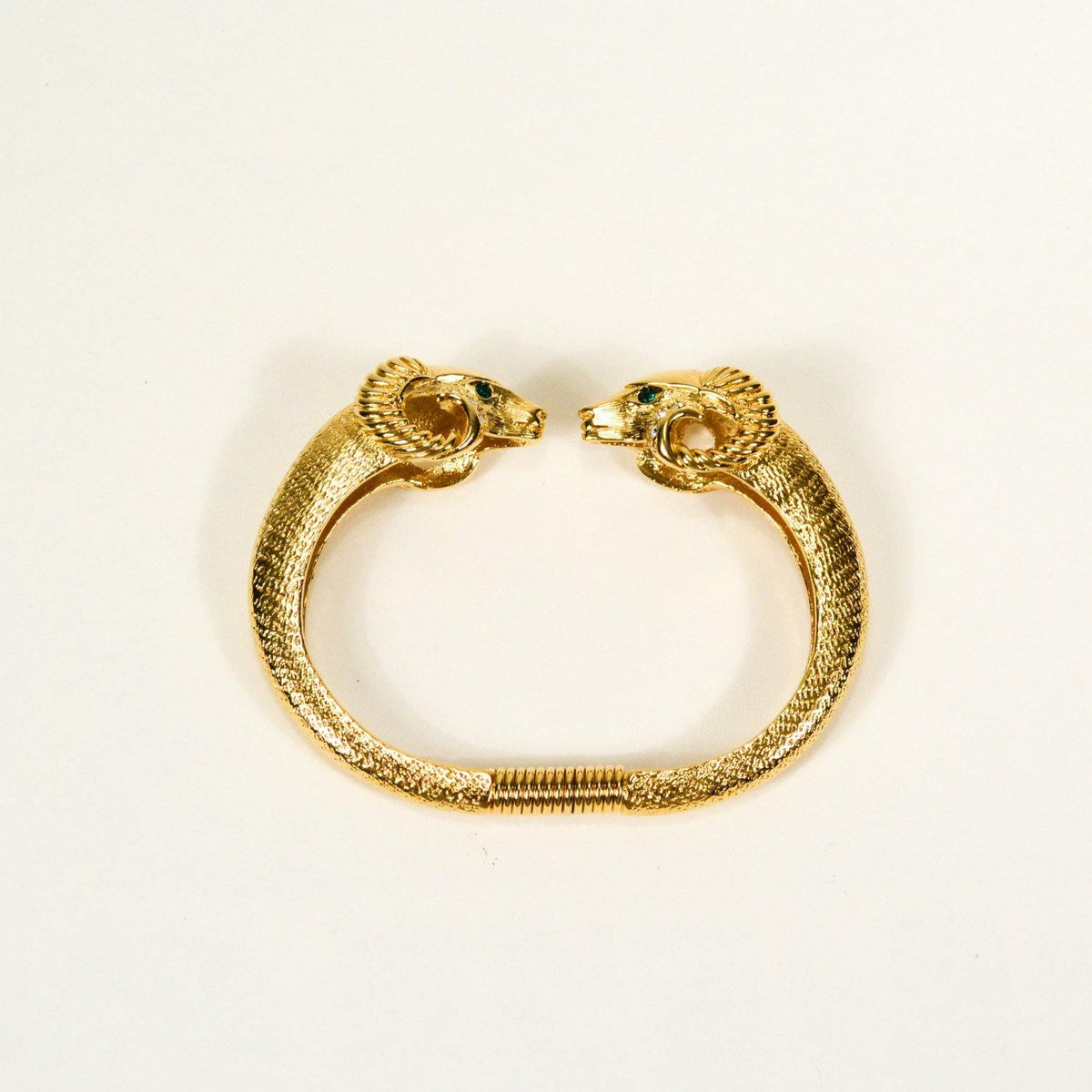 KJL Rams Head Bracelet, KJL for Avon, Kenneth Jay Lane, Gold, Figural Bracelet, Rhinestones, Designer Vintage Jewelry, Collectible
