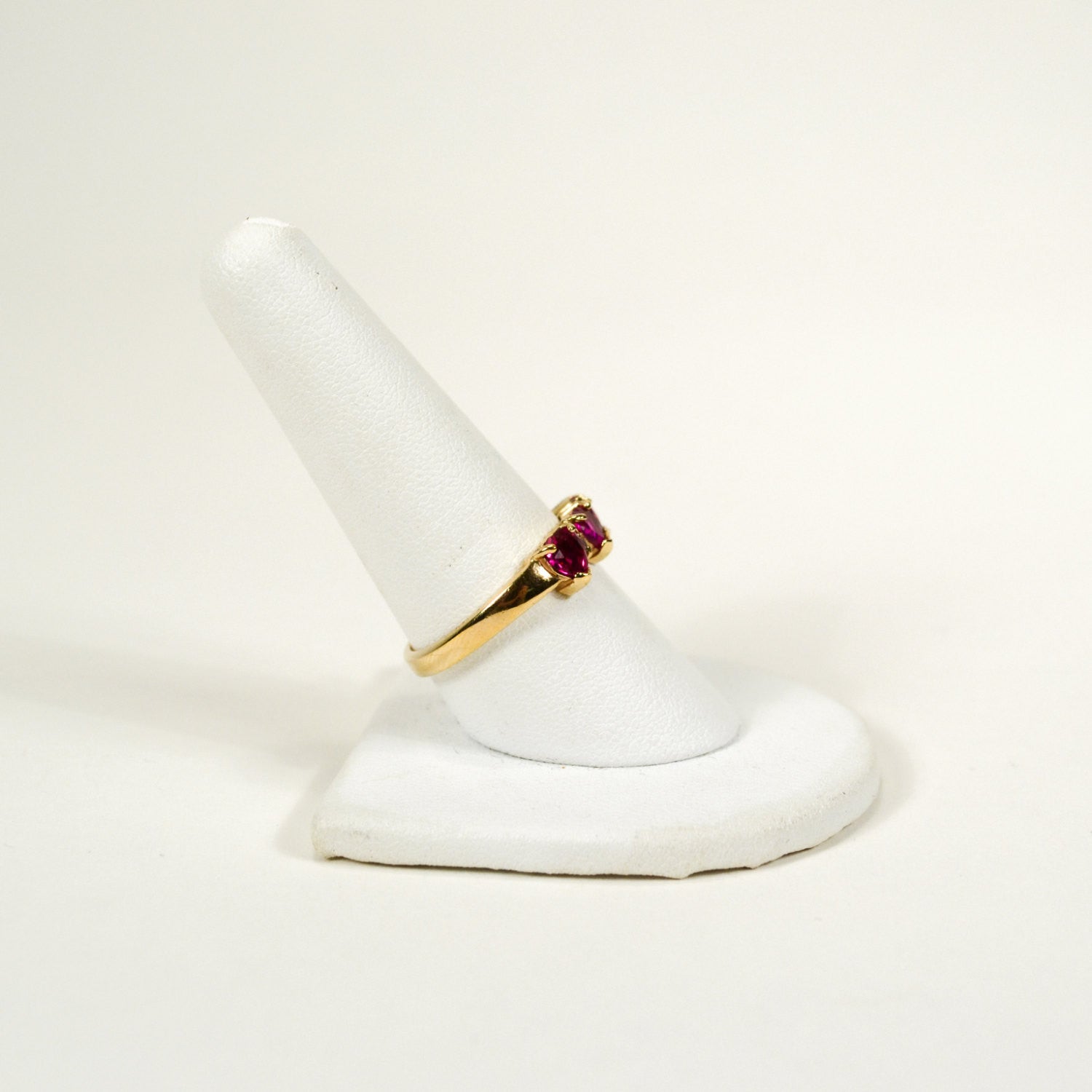 Pink CZ Heart Band Ring by Unsigned Beauty - Vintage Meet Modern Vintage Jewelry - Chicago, Illinois - #oldhollywoodglamour #vintagemeetmodern #designervintage #jewelrybox #antiquejewelry #vintagejewelry