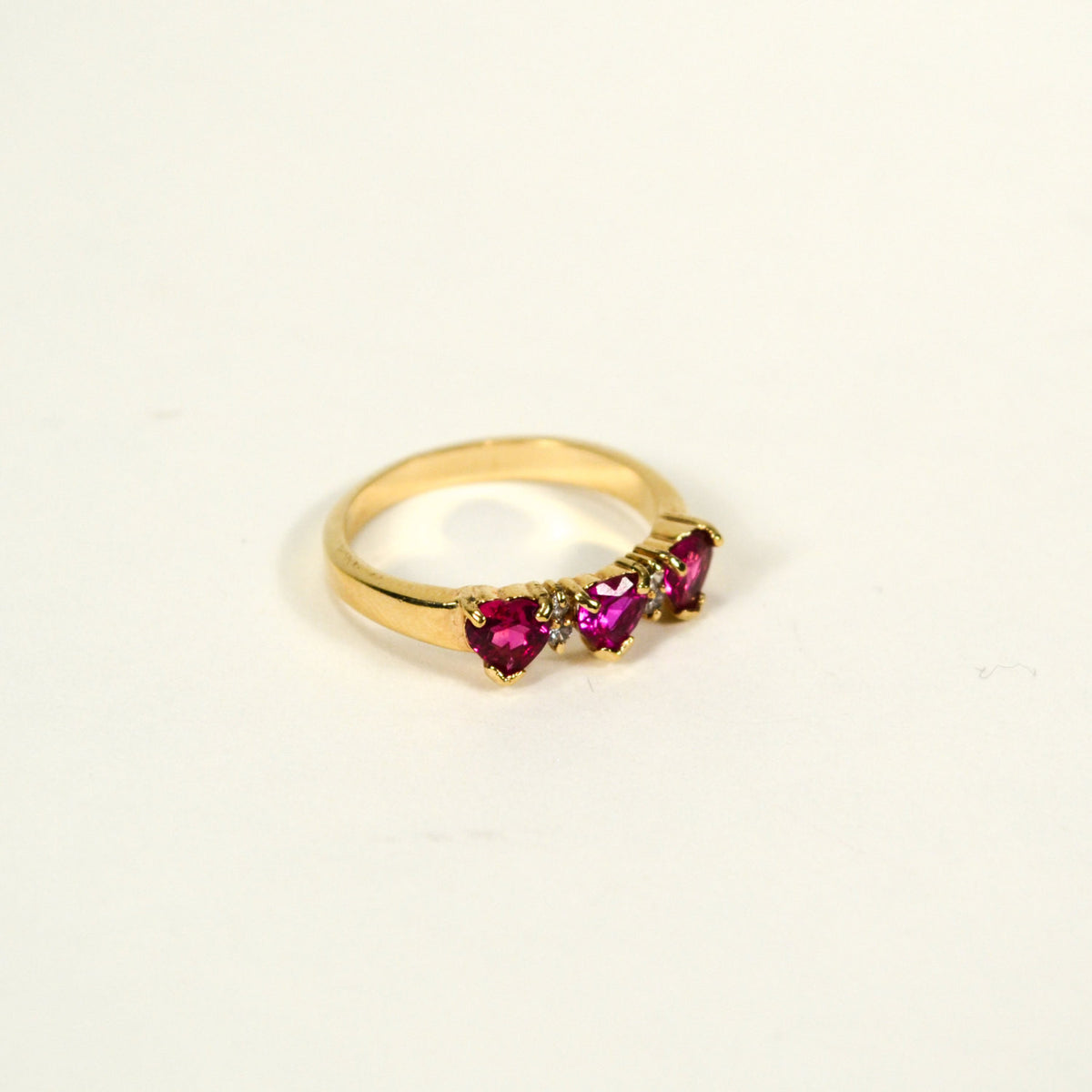 Pink CZ Heart Band Ring