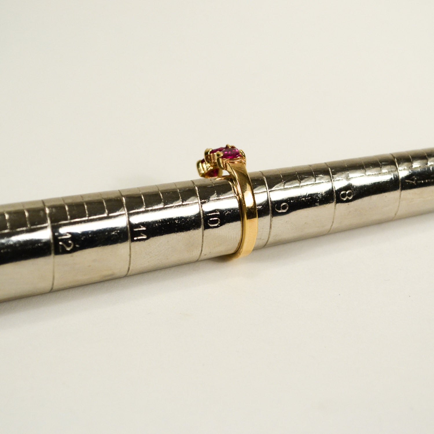 Pink CZ Heart Band Ring by Unsigned Beauty - Vintage Meet Modern Vintage Jewelry - Chicago, Illinois - #oldhollywoodglamour #vintagemeetmodern #designervintage #jewelrybox #antiquejewelry #vintagejewelry