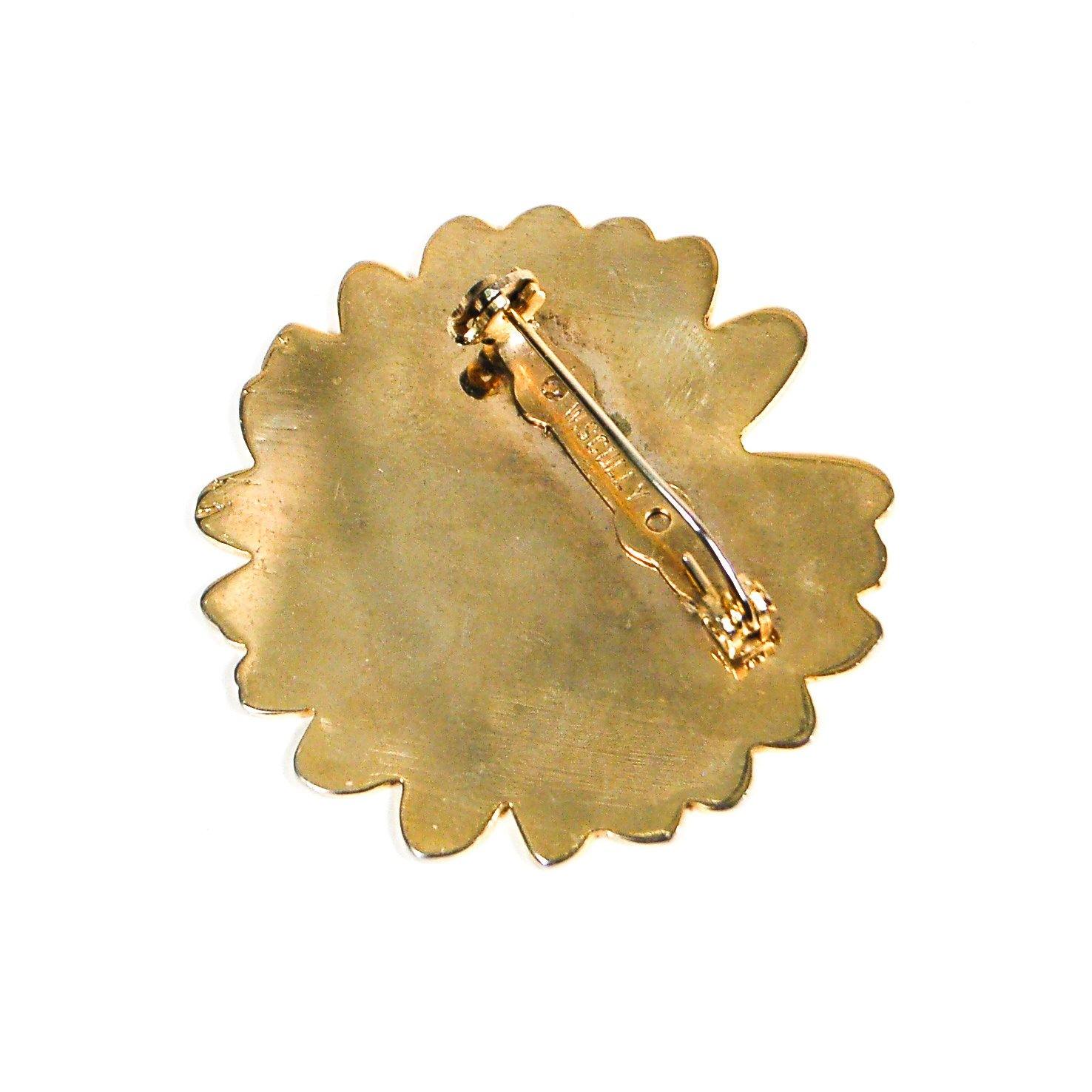 Purple Flower Brooch with Ladybug, Desert Flower, Painted Enamel, W Scully, Designer Vintage Jewelry, 1980s by Scully - Vintage Meet Modern Vintage Jewelry - Chicago, Illinois - #oldhollywoodglamour #vintagemeetmodern #designervintage #jewelrybox #antiquejewelry #vintagejewelry