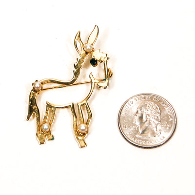 Gold Mid Century Modern Donkey Brooch by Unsigned Beauty - Vintage Meet Modern Vintage Jewelry - Chicago, Illinois - #oldhollywoodglamour #vintagemeetmodern #designervintage #jewelrybox #antiquejewelry #vintagejewelry