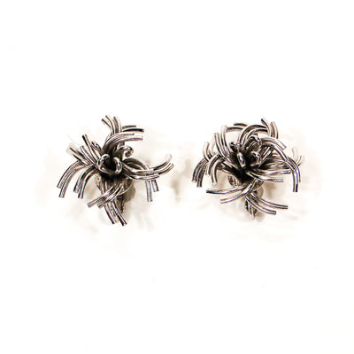 Mid Century Modern Silver Tone Atomic Starburst Earrings by Unsigned Beauty - Vintage Meet Modern Vintage Jewelry - Chicago, Illinois - #oldhollywoodglamour #vintagemeetmodern #designervintage #jewelrybox #antiquejewelry #vintagejewelry