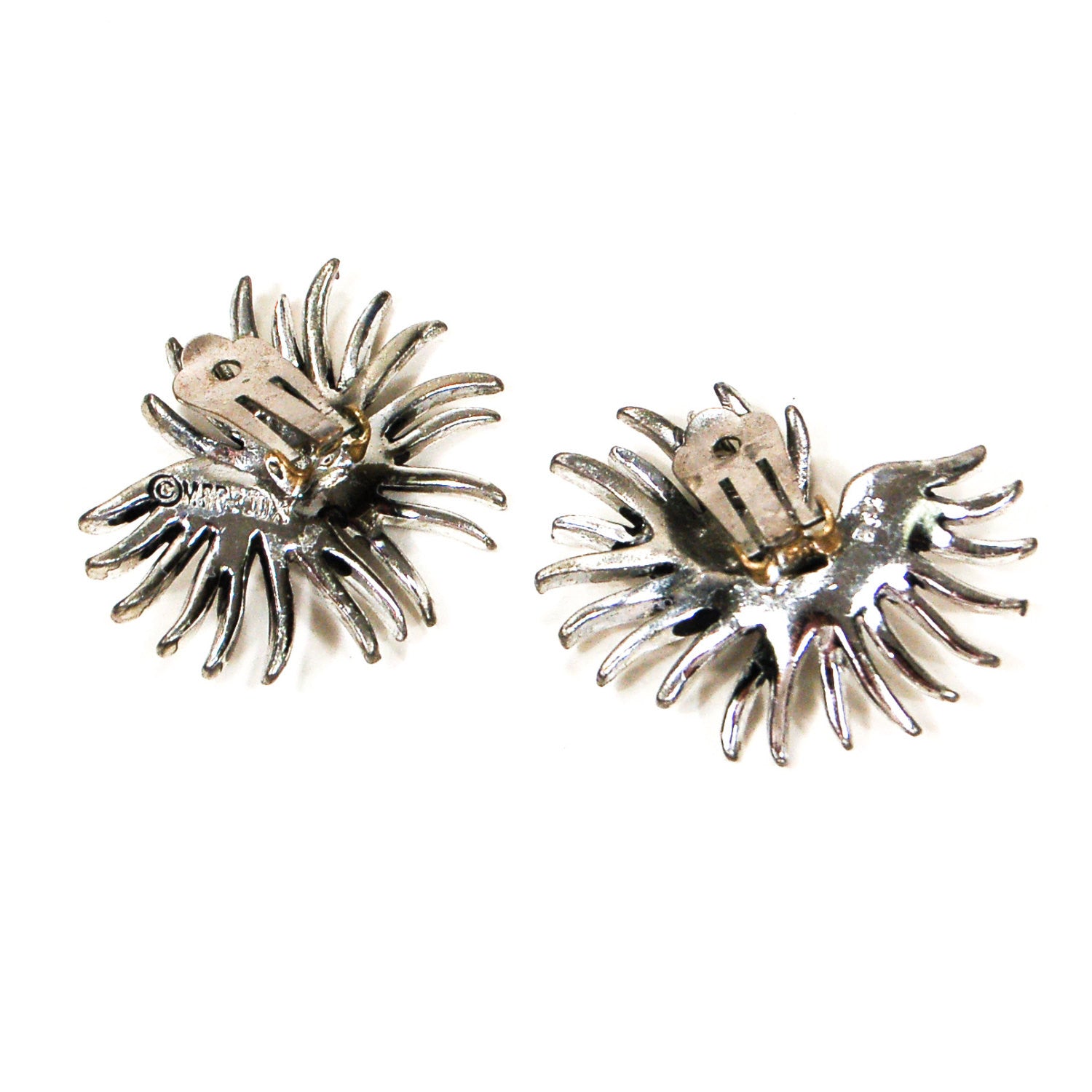 Marboux Silver Atomic Burst Earrings by Marboux - Vintage Meet Modern Vintage Jewelry - Chicago, Illinois - #oldhollywoodglamour #vintagemeetmodern #designervintage #jewelrybox #antiquejewelry #vintagejewelry