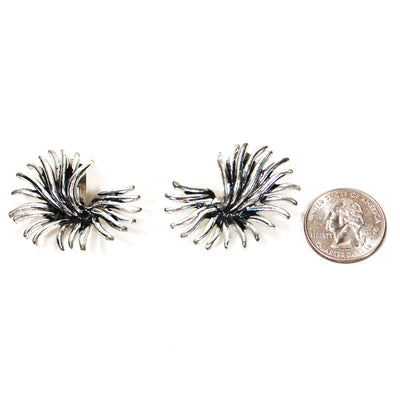 Marboux Silver Atomic Burst Earrings by Marboux - Vintage Meet Modern Vintage Jewelry - Chicago, Illinois - #oldhollywoodglamour #vintagemeetmodern #designervintage #jewelrybox #antiquejewelry #vintagejewelry