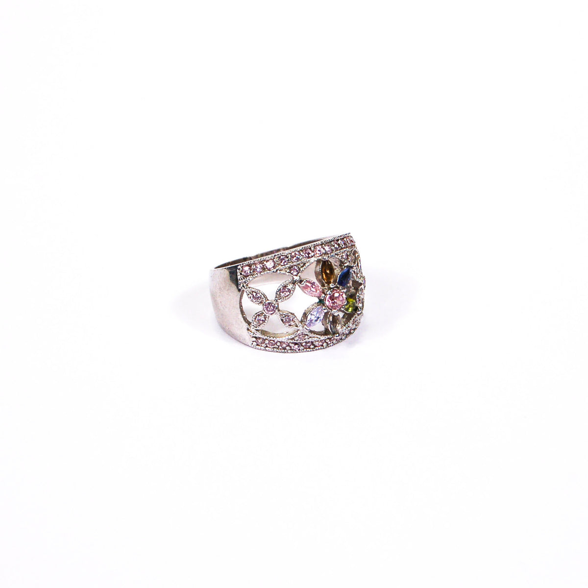 Pastel CZ Flower Ring
