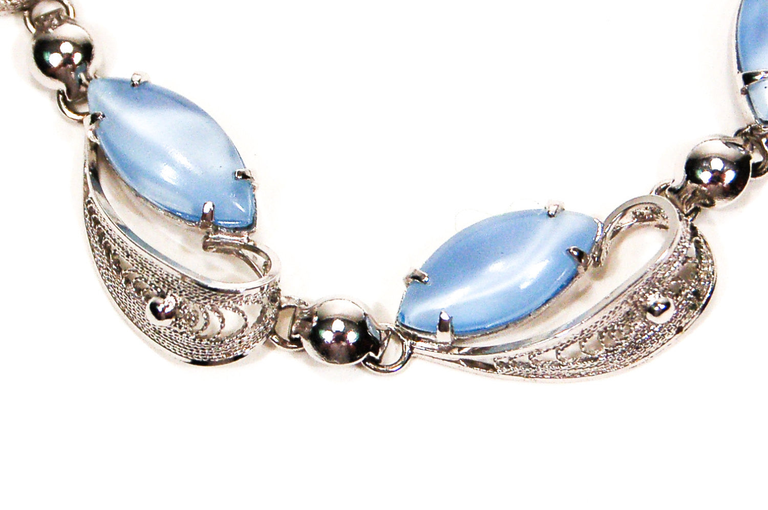Alice Caviness Blue Moonstone Bracelet by Alice Caviness - Vintage Meet Modern Vintage Jewelry - Chicago, Illinois - #oldhollywoodglamour #vintagemeetmodern #designervintage #jewelrybox #antiquejewelry #vintagejewelry