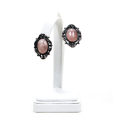 Victorian Gothic Inspired Rose Quartz Earrings by Unsigned Beauty - Vintage Meet Modern Vintage Jewelry - Chicago, Illinois - #oldhollywoodglamour #vintagemeetmodern #designervintage #jewelrybox #antiquejewelry #vintagejewelry