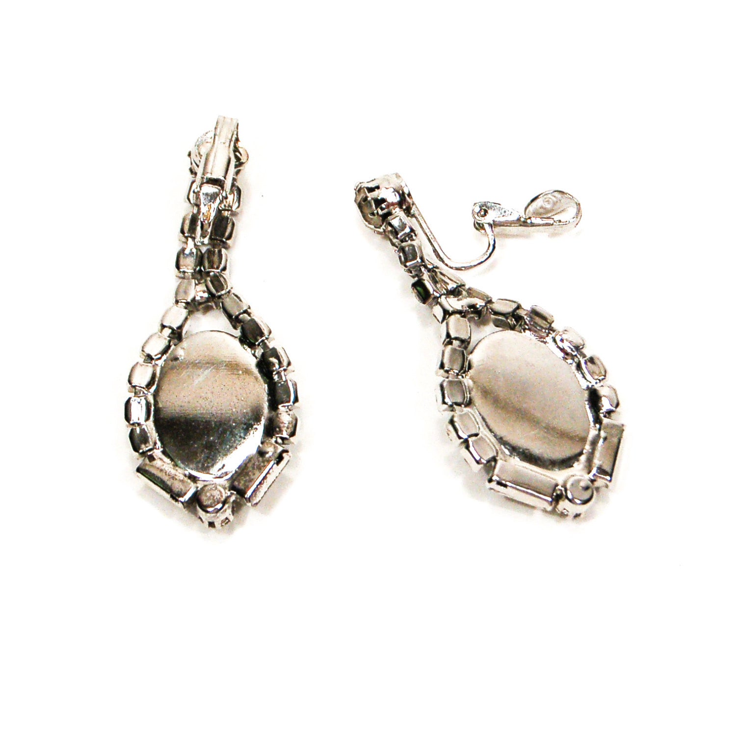 Rhinestone and Hematite Drop Statement Earrings by Unsigned Beauty - Vintage Meet Modern Vintage Jewelry - Chicago, Illinois - #oldhollywoodglamour #vintagemeetmodern #designervintage #jewelrybox #antiquejewelry #vintagejewelry