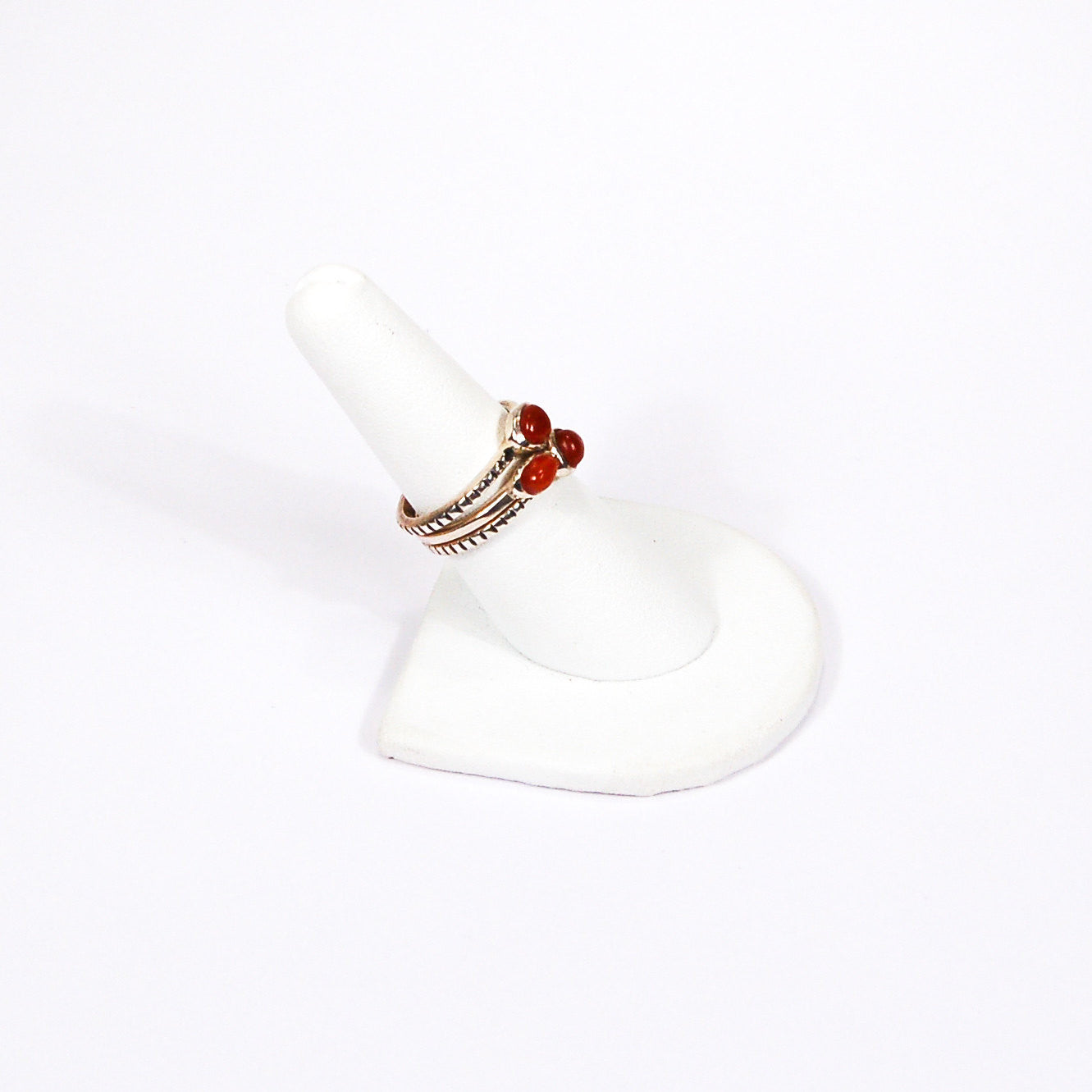 Barse Carnelian Sterling Silver Stacking Rings by Barse - Vintage Meet Modern Vintage Jewelry - Chicago, Illinois - #oldhollywoodglamour #vintagemeetmodern #designervintage #jewelrybox #antiquejewelry #vintagejewelry