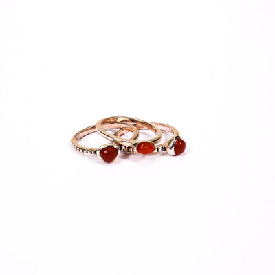 Barse Carnelian Sterling Silver Stacking Rings by Barse - Vintage Meet Modern Vintage Jewelry - Chicago, Illinois - #oldhollywoodglamour #vintagemeetmodern #designervintage #jewelrybox #antiquejewelry #vintagejewelry