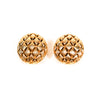 Gold Tone Round Basket Weave Earrings by Monet by Monet - Vintage Meet Modern Vintage Jewelry - Chicago, Illinois - #oldhollywoodglamour #vintagemeetmodern #designervintage #jewelrybox #antiquejewelry #vintagejewelry