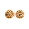 Gold Tone Round Basket Weave Earrings by Monet by Monet - Vintage Meet Modern Vintage Jewelry - Chicago, Illinois - #oldhollywoodglamour #vintagemeetmodern #designervintage #jewelrybox #antiquejewelry #vintagejewelry