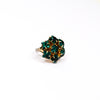 Emerald Green Rhinestone Statement Ring by Unsigned Beauty - Vintage Meet Modern Vintage Jewelry - Chicago, Illinois - #oldhollywoodglamour #vintagemeetmodern #designervintage #jewelrybox #antiquejewelry #vintagejewelry