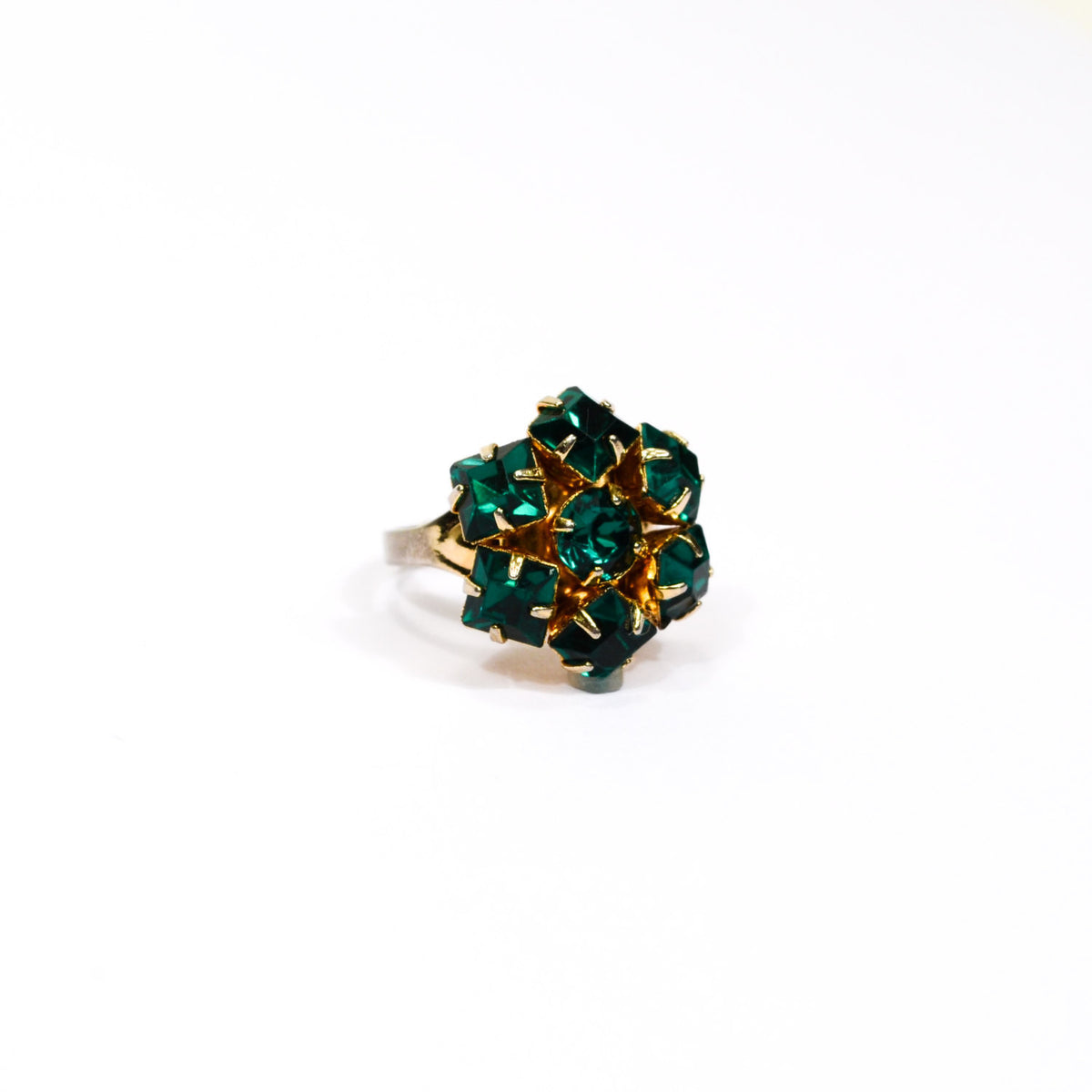 Emerald Green Rhinestone Statement Ring