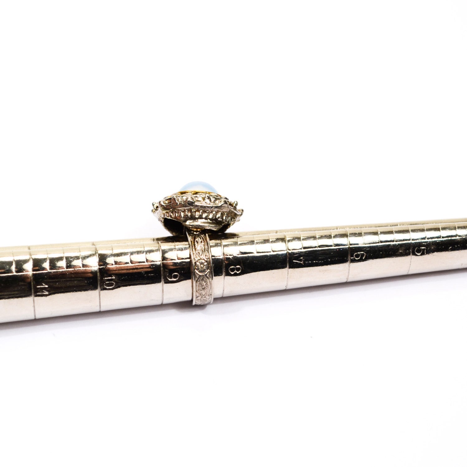 Opaline Glass Statement Ring by Unsigned Beauty - Vintage Meet Modern Vintage Jewelry - Chicago, Illinois - #oldhollywoodglamour #vintagemeetmodern #designervintage #jewelrybox #antiquejewelry #vintagejewelry