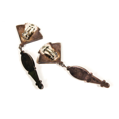 Onyx, Amber, Coral Statement Earrings, Sterling Silver, Artisan, Made in Mexico, Clip, Dangle, Drop by Mexico - Vintage Meet Modern Vintage Jewelry - Chicago, Illinois - #oldhollywoodglamour #vintagemeetmodern #designervintage #jewelrybox #antiquejewelry #vintagejewelry