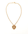 Rhinestones Heart Necklace in Gold Tone by Unsigned Beauty - Vintage Meet Modern Vintage Jewelry - Chicago, Illinois - #oldhollywoodglamour #vintagemeetmodern #designervintage #jewelrybox #antiquejewelry #vintagejewelry