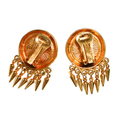 Ben Amun Etruscan Influence Ruby Red Cabochon Statement Earrings by Ben Amun - Vintage Meet Modern Vintage Jewelry - Chicago, Illinois - #oldhollywoodglamour #vintagemeetmodern #designervintage #jewelrybox #antiquejewelry #vintagejewelry