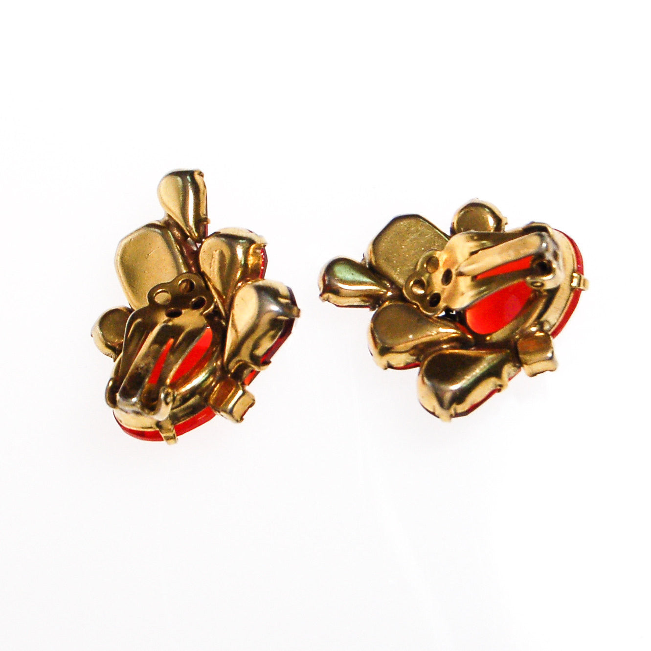 Juliana Style Red & Orange Rhinestone Statement Earrings by Juliana D & E - Vintage Meet Modern Vintage Jewelry - Chicago, Illinois - #oldhollywoodglamour #vintagemeetmodern #designervintage #jewelrybox #antiquejewelry #vintagejewelry