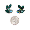 Weiss Peacock Blue Green Rhinestone Earrings by Weiss - Vintage Meet Modern Vintage Jewelry - Chicago, Illinois - #oldhollywoodglamour #vintagemeetmodern #designervintage #jewelrybox #antiquejewelry #vintagejewelry