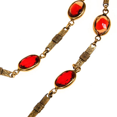 Corocraft Ruby Red Bezel Set Crystal Necklace by Corocraft - Vintage Meet Modern Vintage Jewelry - Chicago, Illinois - #oldhollywoodglamour #vintagemeetmodern #designervintage #jewelrybox #antiquejewelry #vintagejewelry