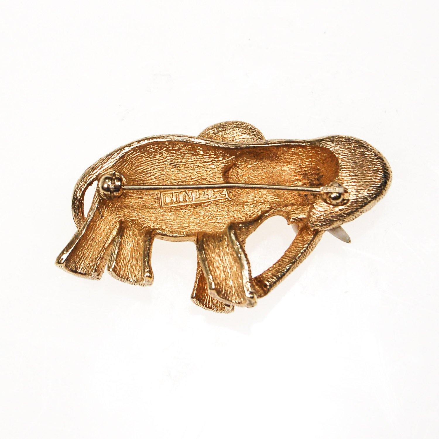 Ciner Elephant Brooch, Rhinestones by Ciner - Vintage Meet Modern Vintage Jewelry - Chicago, Illinois - #oldhollywoodglamour #vintagemeetmodern #designervintage #jewelrybox #antiquejewelry #vintagejewelry