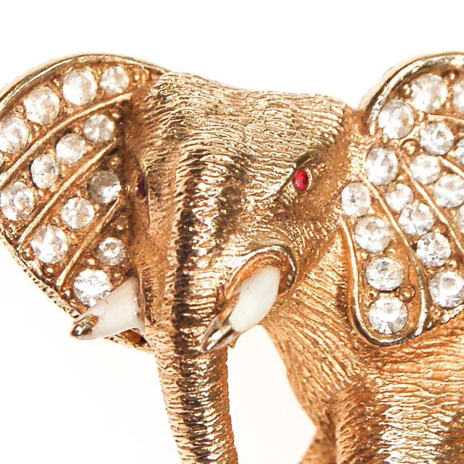 Ciner Elephant Brooch, Rhinestones by Ciner - Vintage Meet Modern Vintage Jewelry - Chicago, Illinois - #oldhollywoodglamour #vintagemeetmodern #designervintage #jewelrybox #antiquejewelry #vintagejewelry