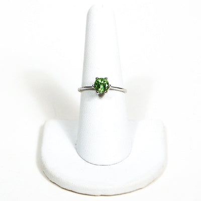 Peridot Ring, Sterling Silver, Solitaire, Gemstone Ring, Ring Size 7, August Birthstone by Sterling Silver - Vintage Meet Modern Vintage Jewelry - Chicago, Illinois - #oldhollywoodglamour #vintagemeetmodern #designervintage #jewelrybox #antiquejewelry #vintagejewelry