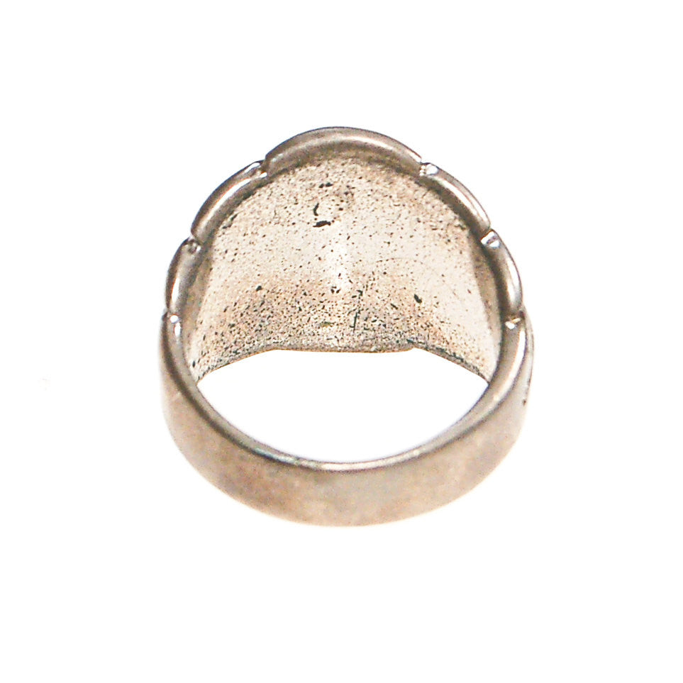 Vintage Turquoise Inlay Ring, Southwestern, Boho, Silver, Wide Band, Statement Ring, Ring Size 9, by Unsigned Beauty - Vintage Meet Modern Vintage Jewelry - Chicago, Illinois - #oldhollywoodglamour #vintagemeetmodern #designervintage #jewelrybox #antiquejewelry #vintagejewelry