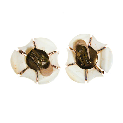 Mod White Thermoset Statement Earrings by Unsigned Beauty - Vintage Meet Modern Vintage Jewelry - Chicago, Illinois - #oldhollywoodglamour #vintagemeetmodern #designervintage #jewelrybox #antiquejewelry #vintagejewelry