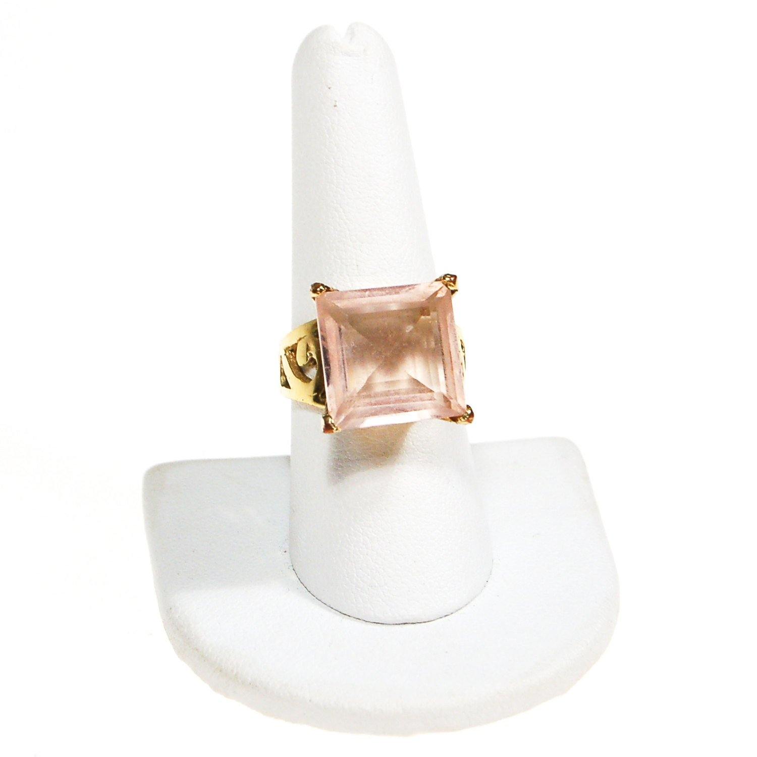 Pink Crystal Statement Ring by Unsigned Beauty - Vintage Meet Modern Vintage Jewelry - Chicago, Illinois - #oldhollywoodglamour #vintagemeetmodern #designervintage #jewelrybox #antiquejewelry #vintagejewelry