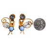 Blue Rhinestone and Moosnstone Flower Earrings by Unsigned Beauty - Vintage Meet Modern Vintage Jewelry - Chicago, Illinois - #oldhollywoodglamour #vintagemeetmodern #designervintage #jewelrybox #antiquejewelry #vintagejewelry