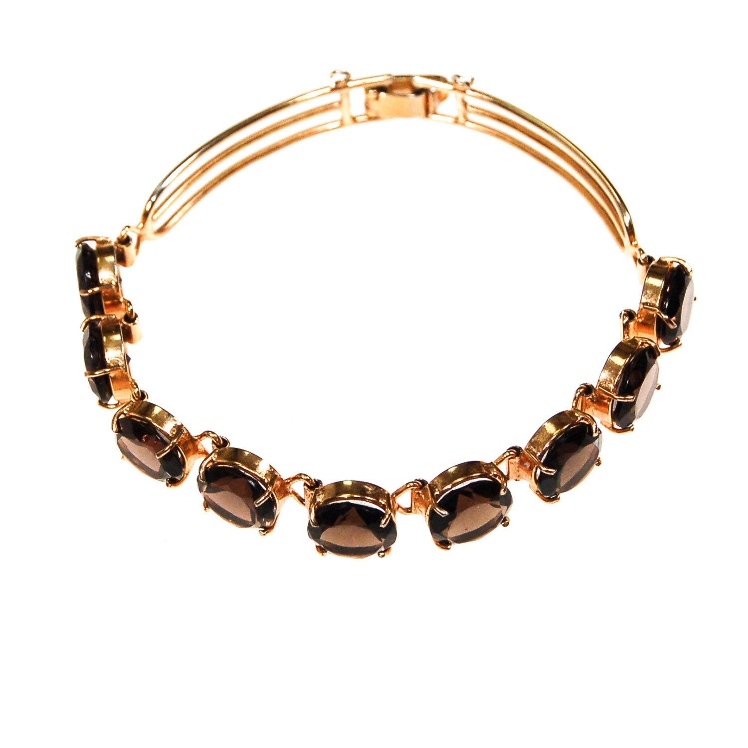 Art Deco Inspired Smokey Quartz Bracelet by Art Deco - Vintage Meet Modern Vintage Jewelry - Chicago, Illinois - #oldhollywoodglamour #vintagemeetmodern #designervintage #jewelrybox #antiquejewelry #vintagejewelry