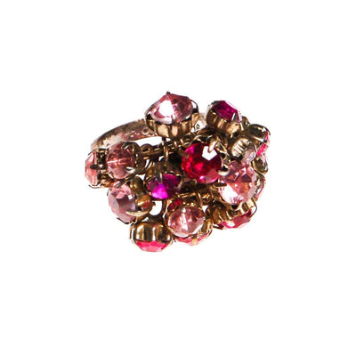 Pink Rhinestone Statement Ring by 1950s - Vintage Meet Modern Vintage Jewelry - Chicago, Illinois - #oldhollywoodglamour #vintagemeetmodern #designervintage #jewelrybox #antiquejewelry #vintagejewelry