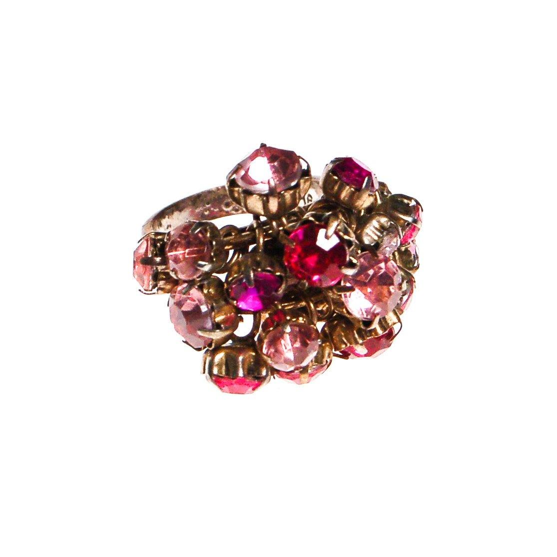 Pink Rhinestone Statement Ring